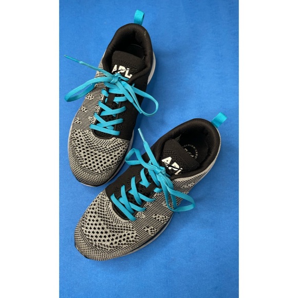 APL Sneakers Black and White with Blue Accents. Size 8.5 - Picture 4 of 14